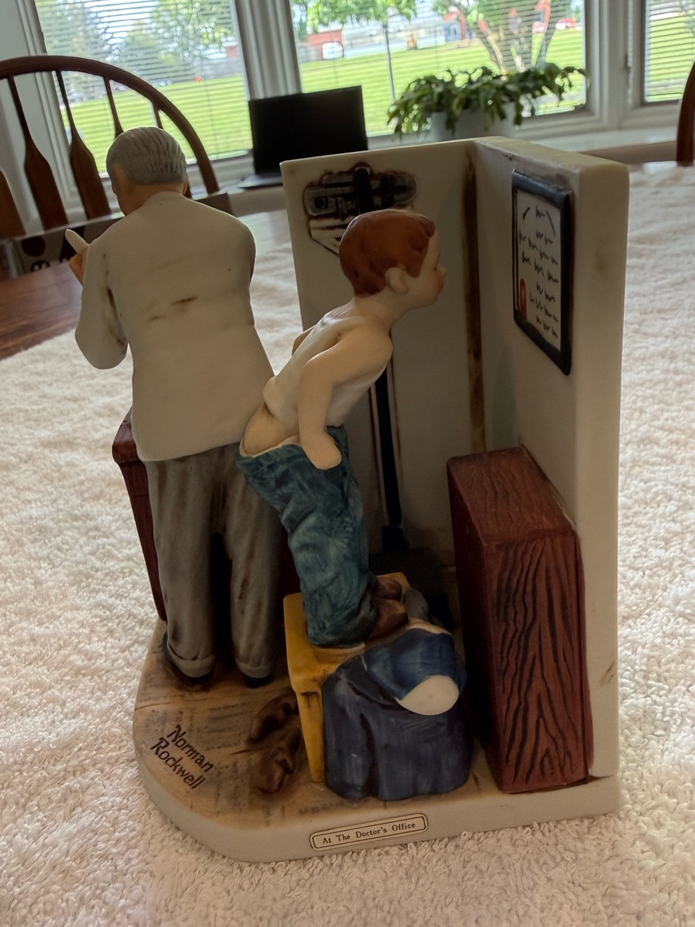 Norman Rockwell Porcelain Figurine - Blue, White, Tan, Brown